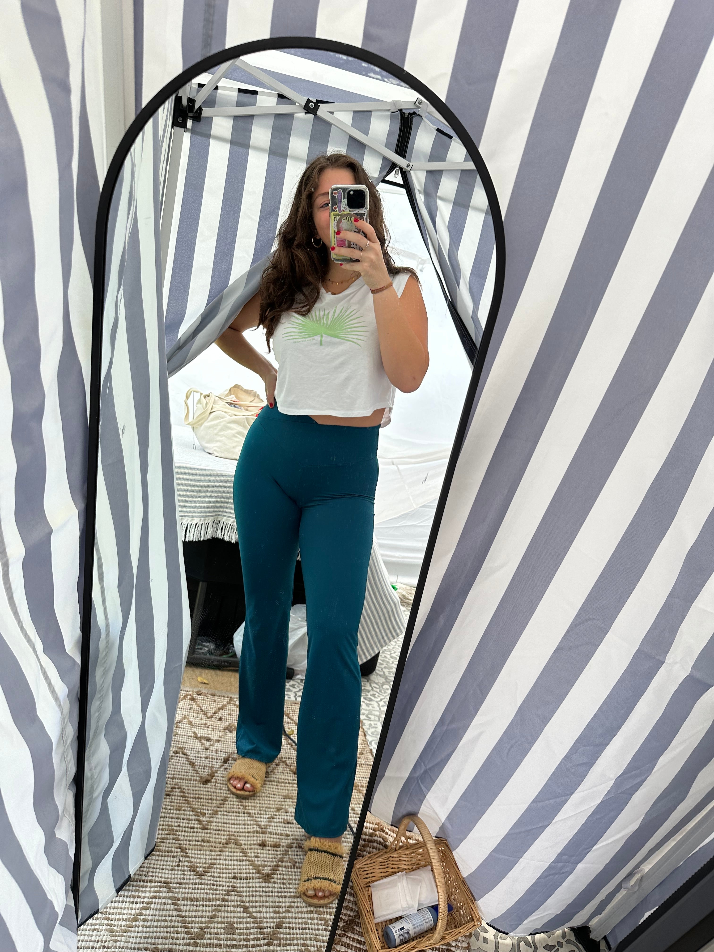 White Crop Top Palm Logo