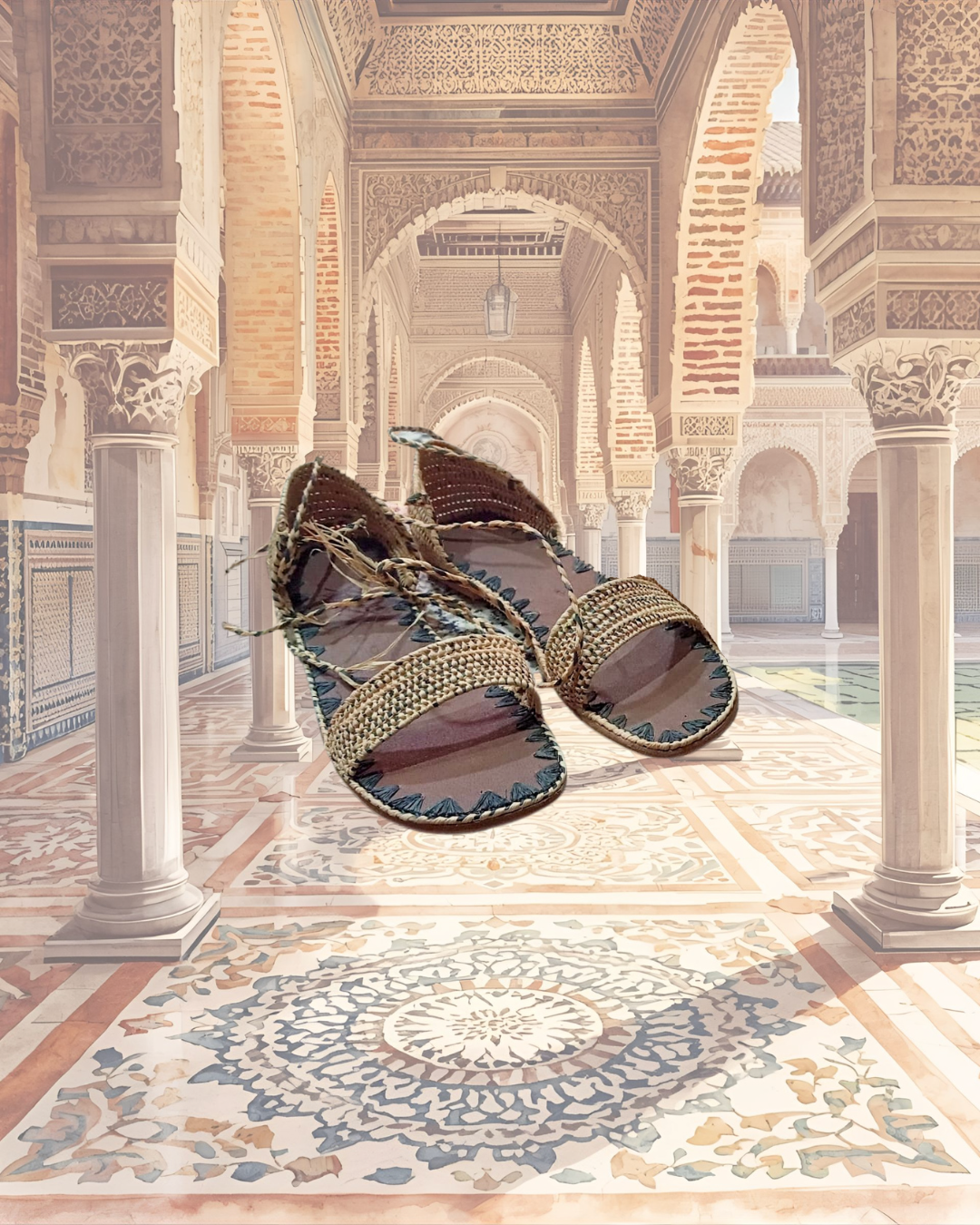 PRE-ORDER Rabat Black & Natural Sandal