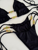 Beads Black Bikini